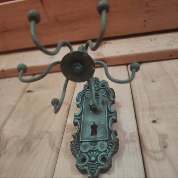 VTG Jewelry Wall Display Hanger Spinning Holder Rack Wrought Iron Necklace Ties - Picture 8 of 13